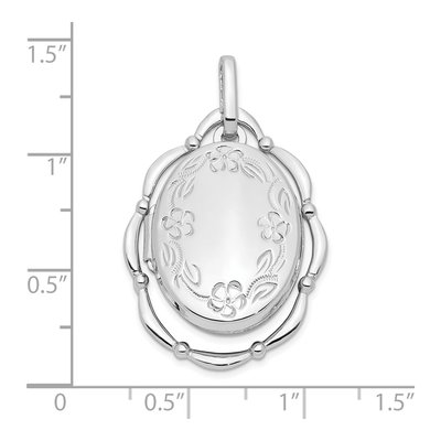 Sterling Silver Oval Floral Locket – view 5