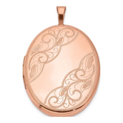 Rose Gold-Plated Sterling Silver Swirled Locket