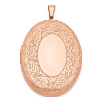 Rose Gold-Plated Sterling Silver Oval Locket