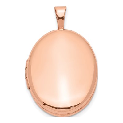 Rose Gold-Plated Sterling Silver Oval Locket
