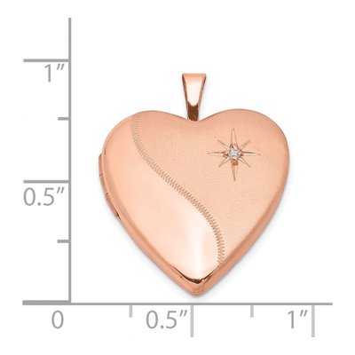 Rose Gold-Plated Sterling Silver Diamond Heart Locket – view 4