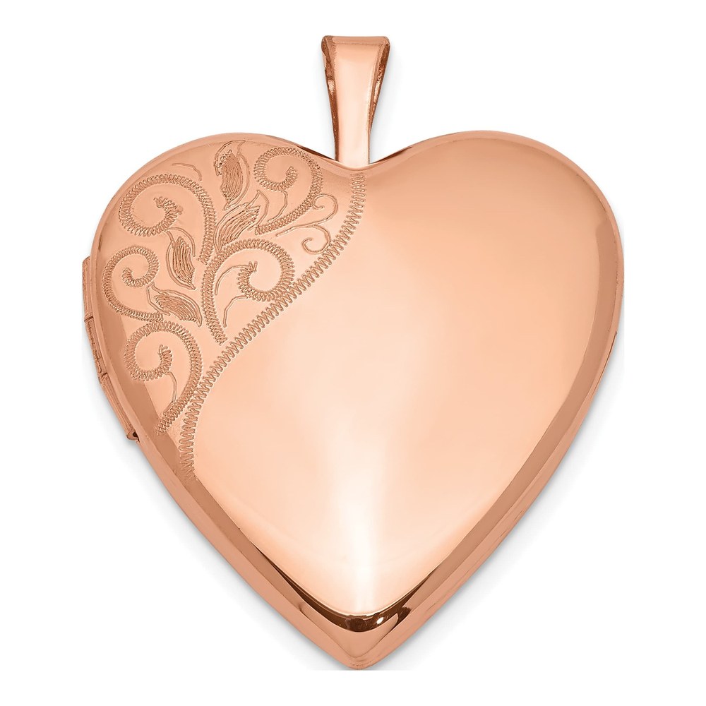 Rose Gold-Plated Sterling Silver Swirl Heart Locket