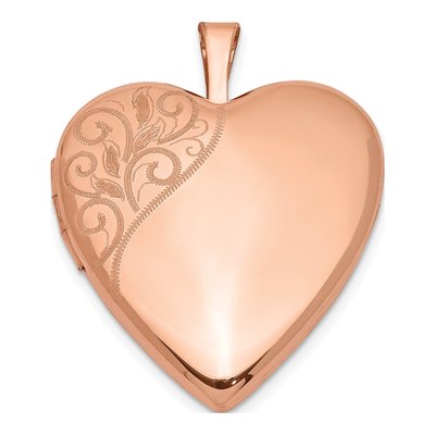 Rose Gold-Plated Sterling Silver Swirl Heart Locket