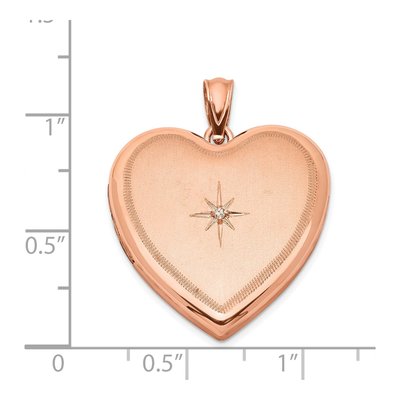 Rose Gold-Plated Sterling Silver Diamond Heart Locket – view 4