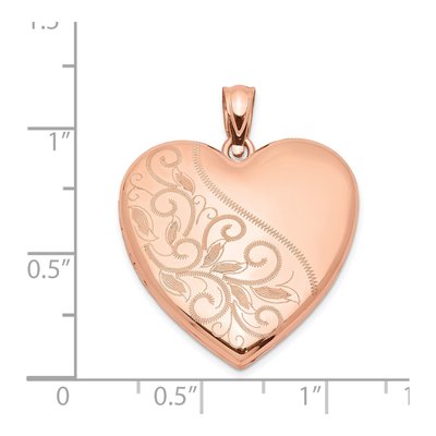 Rose Gold-Plated Sterling Silver Scroll Heart Locket – view 5