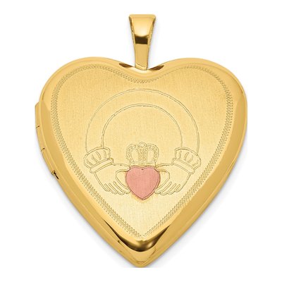 Gold-Plated Sterling Silver Claddagh Heart Locket