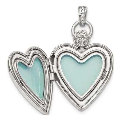 Sterling Silver Diamond Locket – view 5
