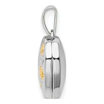 Sterling Silver Floral Mom Heart Locket – view 3