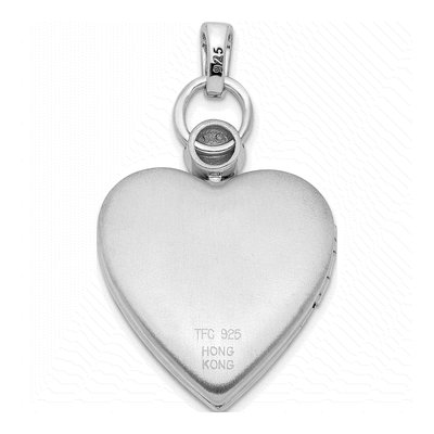 Sterling Silver Diamond Heart Locket – view 4