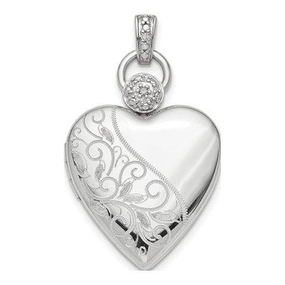 Sterling Silver Diamond Heart Locket