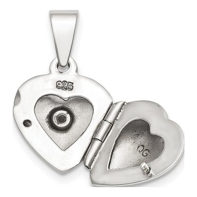 Sterling Silver CZ Heart for Girls Locket – view 5