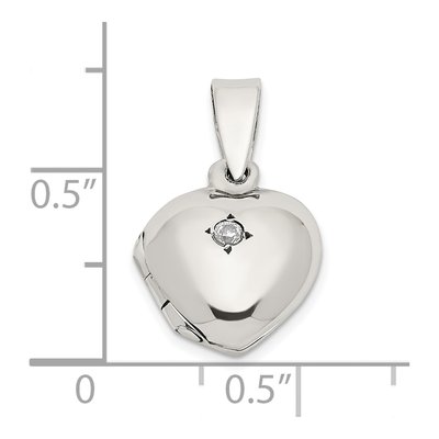 Sterling Silver CZ Heart for Girls Locket – view 6