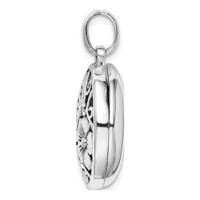 Sterling Silver Antiqued Filigree Locket – view 3