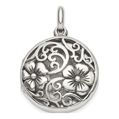 Sterling Silver Antiqued Filigree Locket