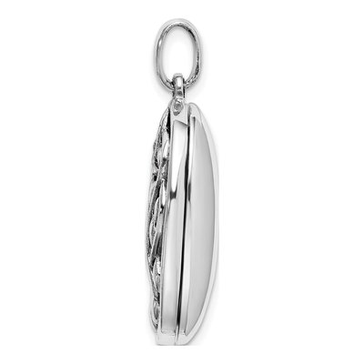 Sterling Silver Antiqued Filigree Locket – view 3