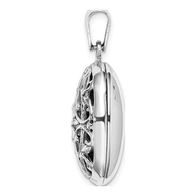 Sterling Silver Filigree Oval Locket – view 3