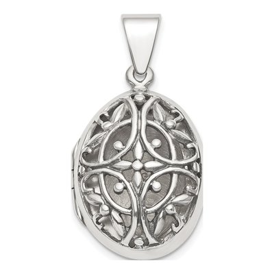 Sterling Silver Filigree Oval Locket