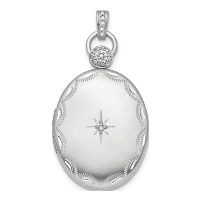 Sterling Silver Diamond Accented Photo Locket