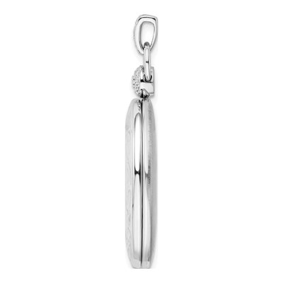 Sterling Silver Diamond Oval Locket – view 3