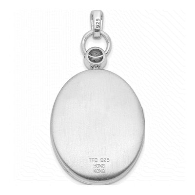 Sterling Silver Diamond Oval Locket – view 4