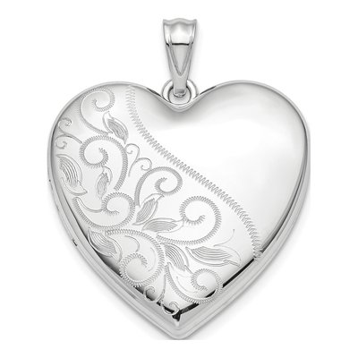 Sterling Silver Scrolled Heart Ash Holder Locket