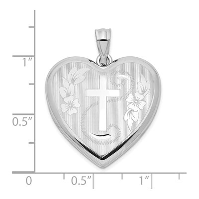 Sterling Silver Heart Cross Ash Holder Locket – view 6