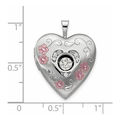 Sterling Silver CZ Heart Locket – view 4