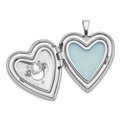 Sterling Silver Crystal Heart Locket Pendant – view 4