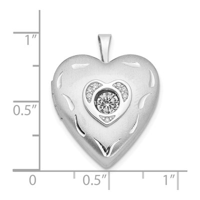 Sterling Silver Crystal Heart Locket Pendant – view 5
