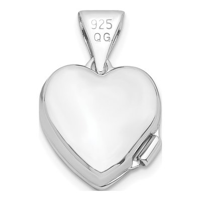 Sterling Silver Yellow Rhodium 11mm Clover Heart Locket – view 3