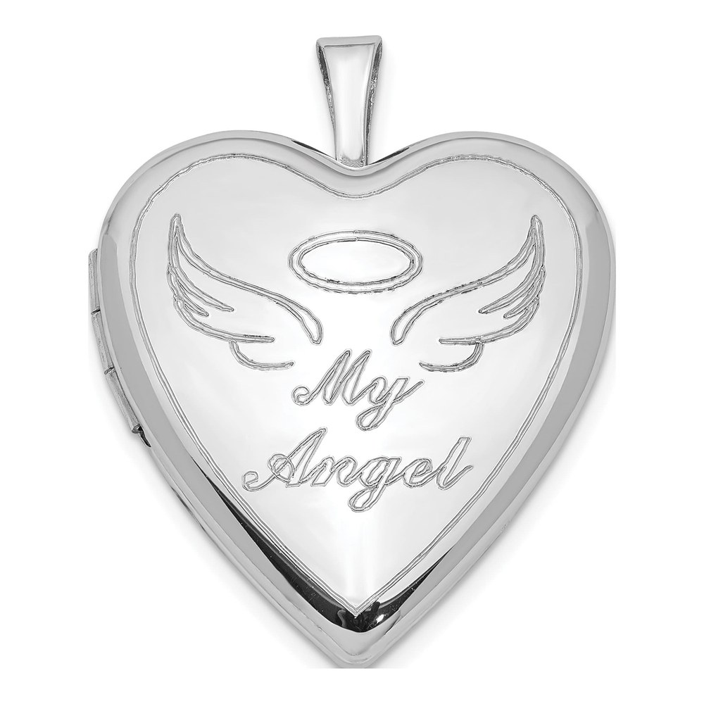 Sterling Silver My Angel Heart Locket, 21mm