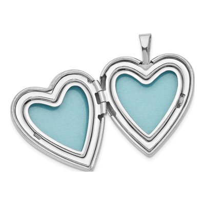 Sterling Silver Pink Cameo Flower Heart Locket – view 3