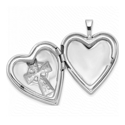 Sterling Silver Cross Heart Locket – view 4