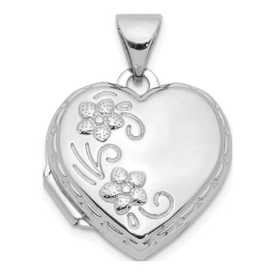 Sterling Silver Floral Heart Locket
