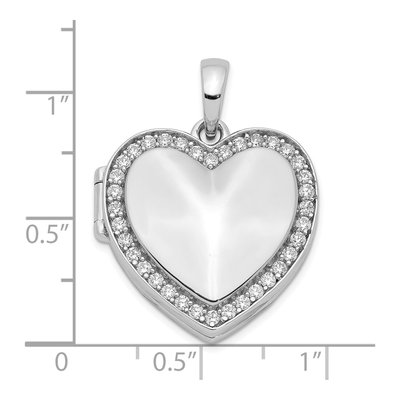 Sterling Silver CZ Heart Locket – view 6