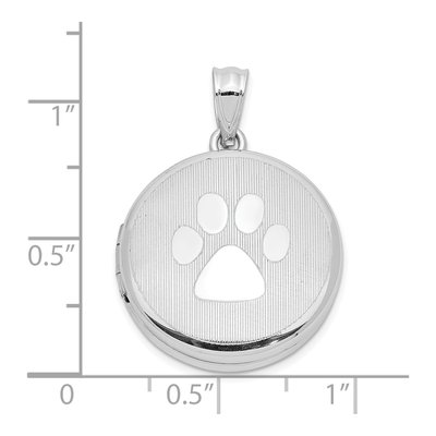 Sterling Silver Pawprint Round Locket – view 6