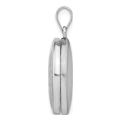Sterling Silver Grooved Tree Round Locket – view 2