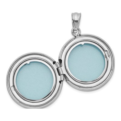 Sterling Silver Grooved Tree Round Locket – view 3