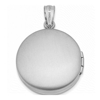 Sterling Silver Grooved Tree Round Locket – view 4