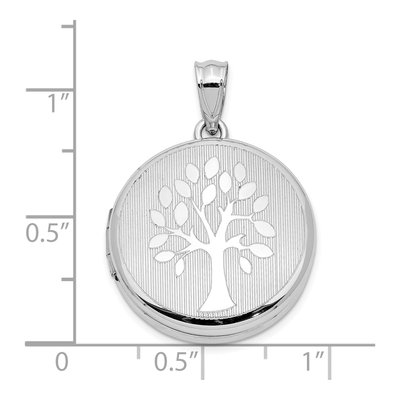 Sterling Silver Grooved Tree Round Locket – view 5
