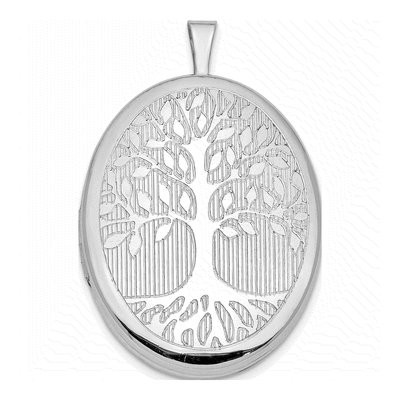 Sterling Silver Oval Tree Locket