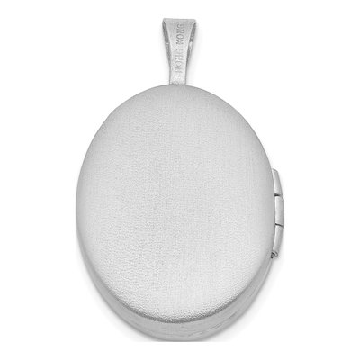 Sterling Silver Diamond Heart Oval Locket – view 3