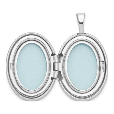 Sterling Silver Diamond Heart Oval Locket – view 4