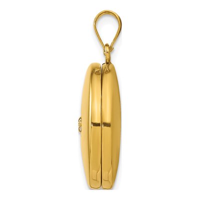 Gold-Plated Sterling Silver Diamond Round Locket – view 2