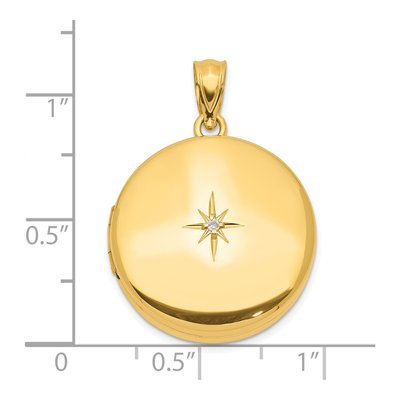 Gold-Plated Sterling Silver Diamond Round Locket – view 5
