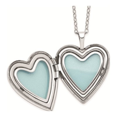 Sterling Silver Diamond Heart Locket Necklace – view 3