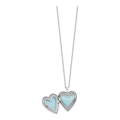 Sterling Silver Diamond Heart Locket Necklace – view 5