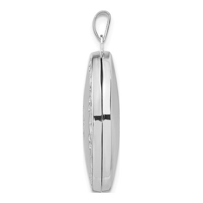 Sterling Silver Fancy Oval Family Photo Locket – view 3