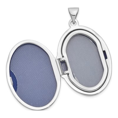 Sterling Silver Fancy Oval Family Photo Locket – view 4
