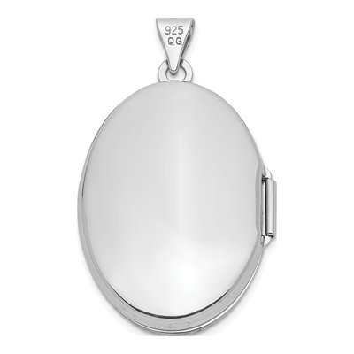 Sterling Silver Fancy Oval Family Photo Locket – view 5